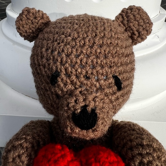 Hand Crocheted Honey the Valentine’s Day Bear Stuffed Animal Plushie! - Picture 10 of 13